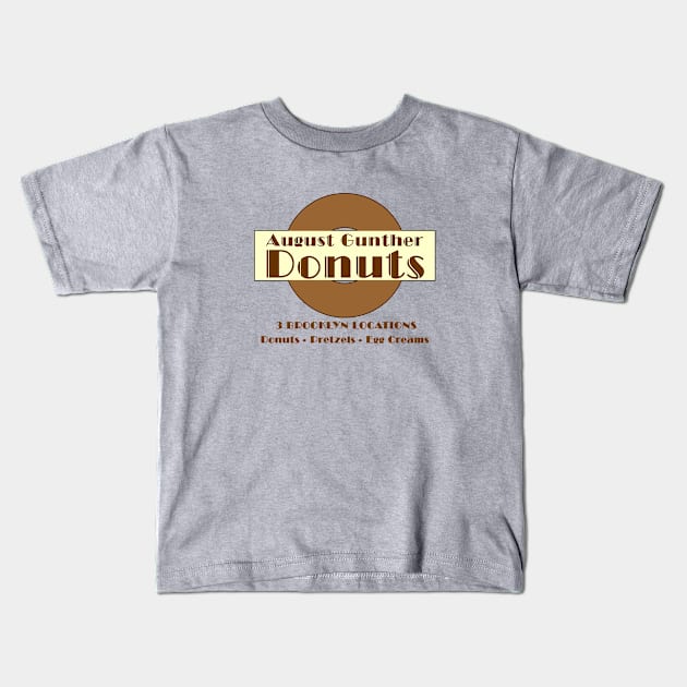 August Gunther Donuts Kids T-Shirt by Vandalay Industries